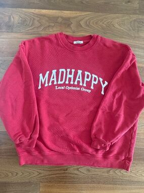 Madhappy Local Optimist red sweatshirt, size M